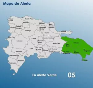 COE coloca cinco provincias en alerta verde por lluvias asociadas a vaguada y sistema frontal