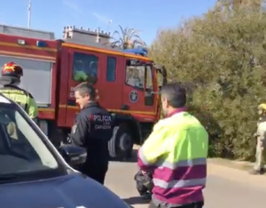 Tres heridos leves tras colisión de un tren con una grúa en España