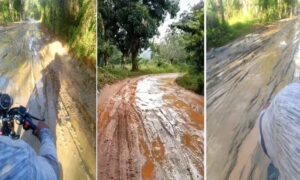 Residentes de Los Algarrobos protestan por mal estado de calles en San Cristóbal