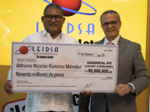 LEIDSA entrega 90 millones al millonario 495 del Loto