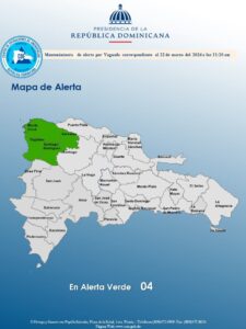 COE mantiene 4 provincias en alerta verde por lluvias pasajeras