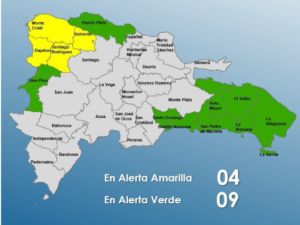 Lluvias intensas elevan a 13 las provincias en alerta; cuatro en nivel amarillo