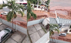 Tres semanas bajo agua: denuncian que trabajos de la CAASD dejaron calles inundadas en Los Tres Ojos