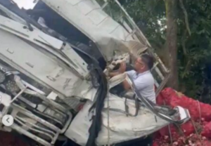 Accidente de camión en Casabito deja un herido y cuantiosos daños materiales