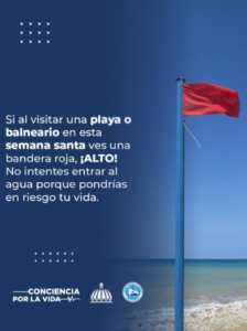 El COE advierte: si ves bandera roja en las playas durante la Semana Santa 2026, no entres al agua.