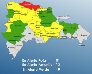 Puerto Plata en alerta roja: COE eleva a 24 las provincias bajo vigilancia por vaguada