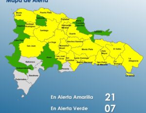 COE mantiene 21 provincias en alerta amarilla y 7 en verde por vaguada