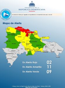 COE eleva niveles de alerta en varias provincias por condiciones del tiempo