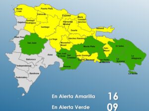 COE aumenta niveles de alerta por vaguada; 16 provincias en amarilla y 9 en verde