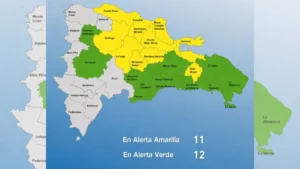 COE coloca 23 provincias en alerta por vaguada y fuertes lluvias