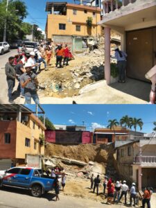 Onesvie inspecciona deslizamiento en Santiago tras colapso de muro de contención
