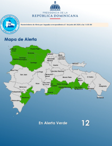 COE mantiene 12 provincias y el Distrito Nacional en alerta verde por vaguada y onda tropical