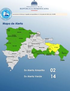 COE eleva a dos las provincias en alerta amarilla