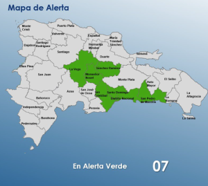 COE mantiene alerta verde en siete provincias por posibles lluvias