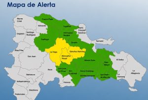 COE eleva alerta amarilla para tres provincias y mantiene 12 en verde por vaguada